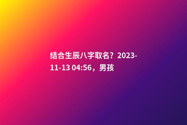 结合生辰八字取名？2023-11-13 04:56，男孩
